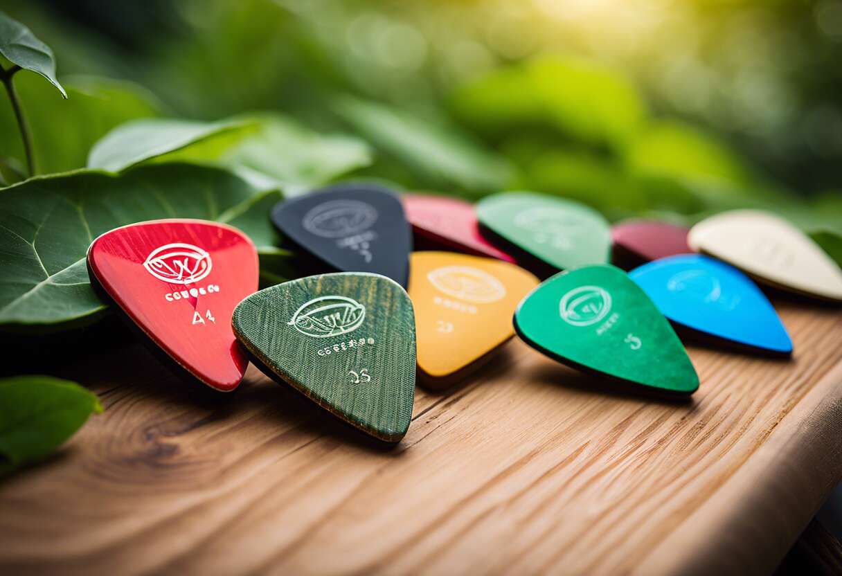 Instruments et accessoires verts : la tendance des médiators durables