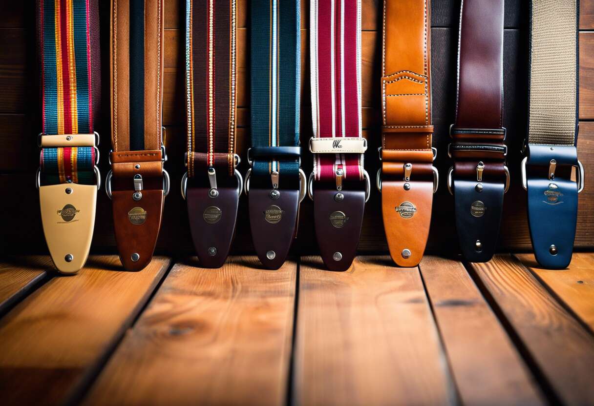 Sangles spécifiques pour guitares acoustiques et électriques : trouver la combinaison idéale