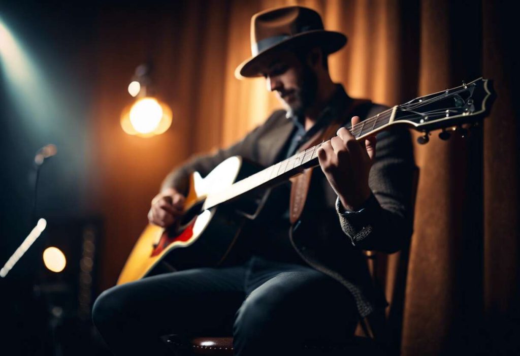 Jouer du blues sur une guitare acoustique : techniques et progressions d'accords