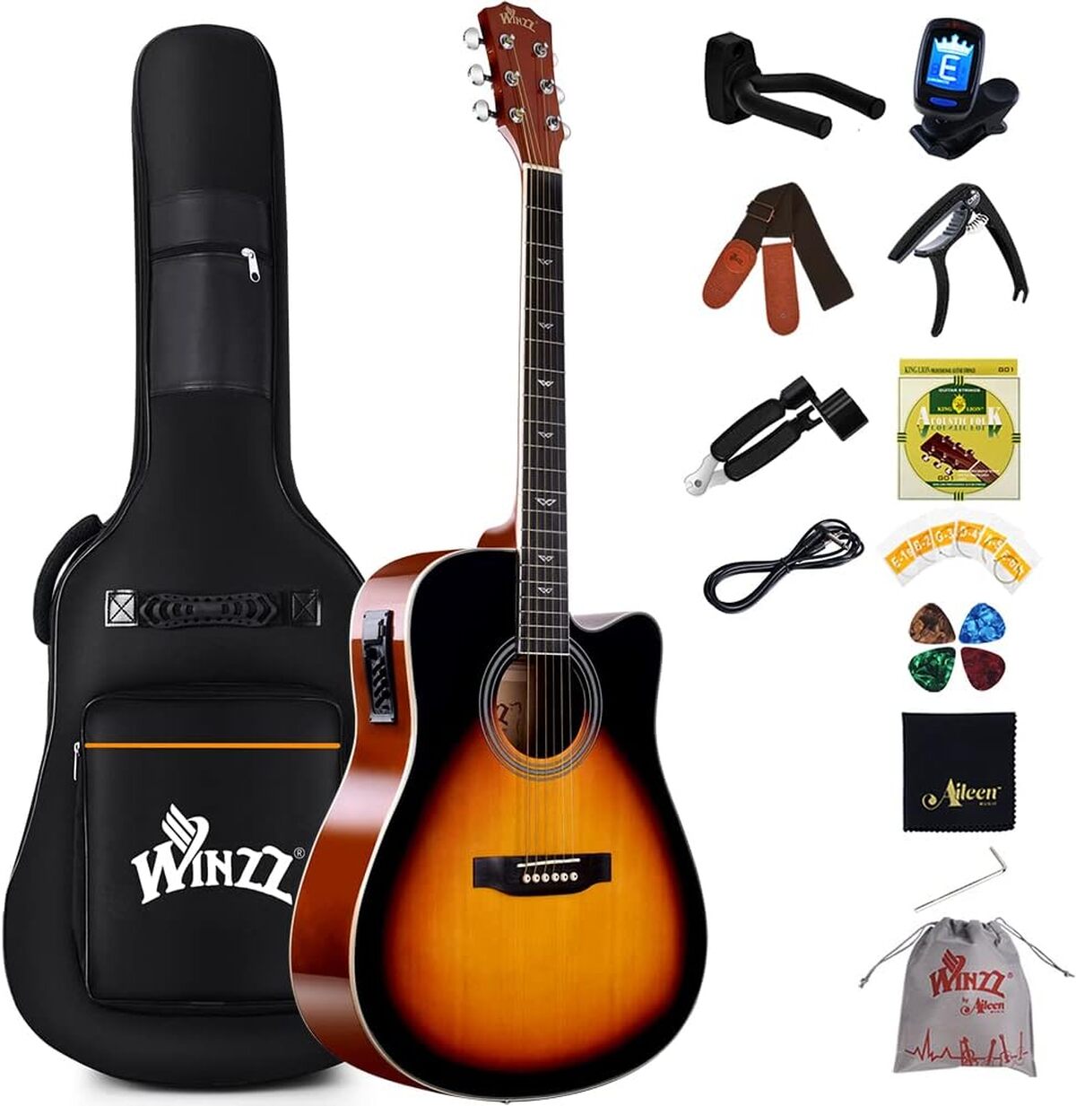 Évaluation : guitare Acoustique Winzz Sunburst