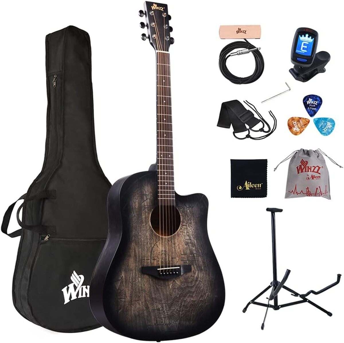 Test Winzz : avis sur la guitare acoustique 4/4 pour débutants