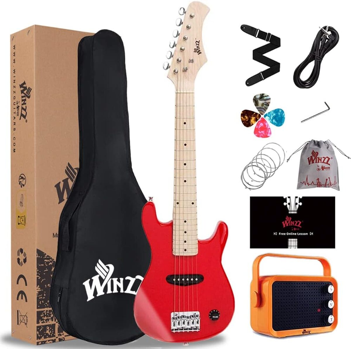 Test : mini guitare électrique Winzz pour enfants rouge