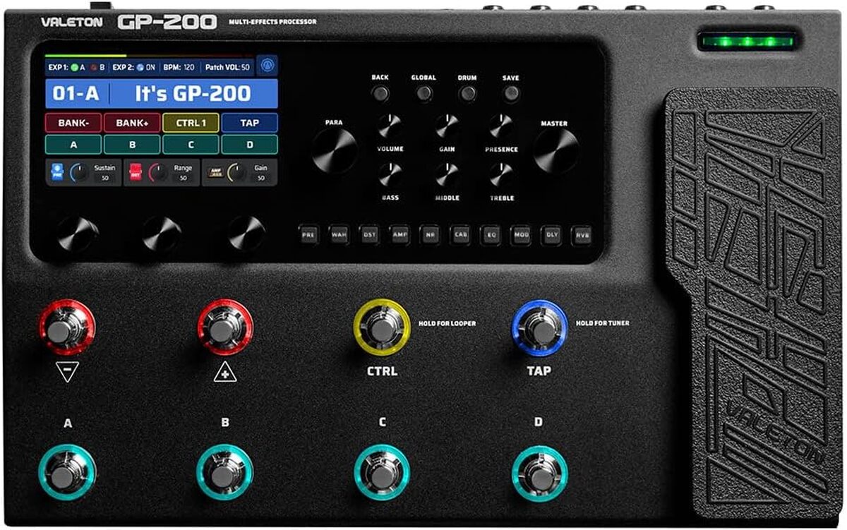 Test Valeton GP-200 : processeur multi-effets guitare et basse