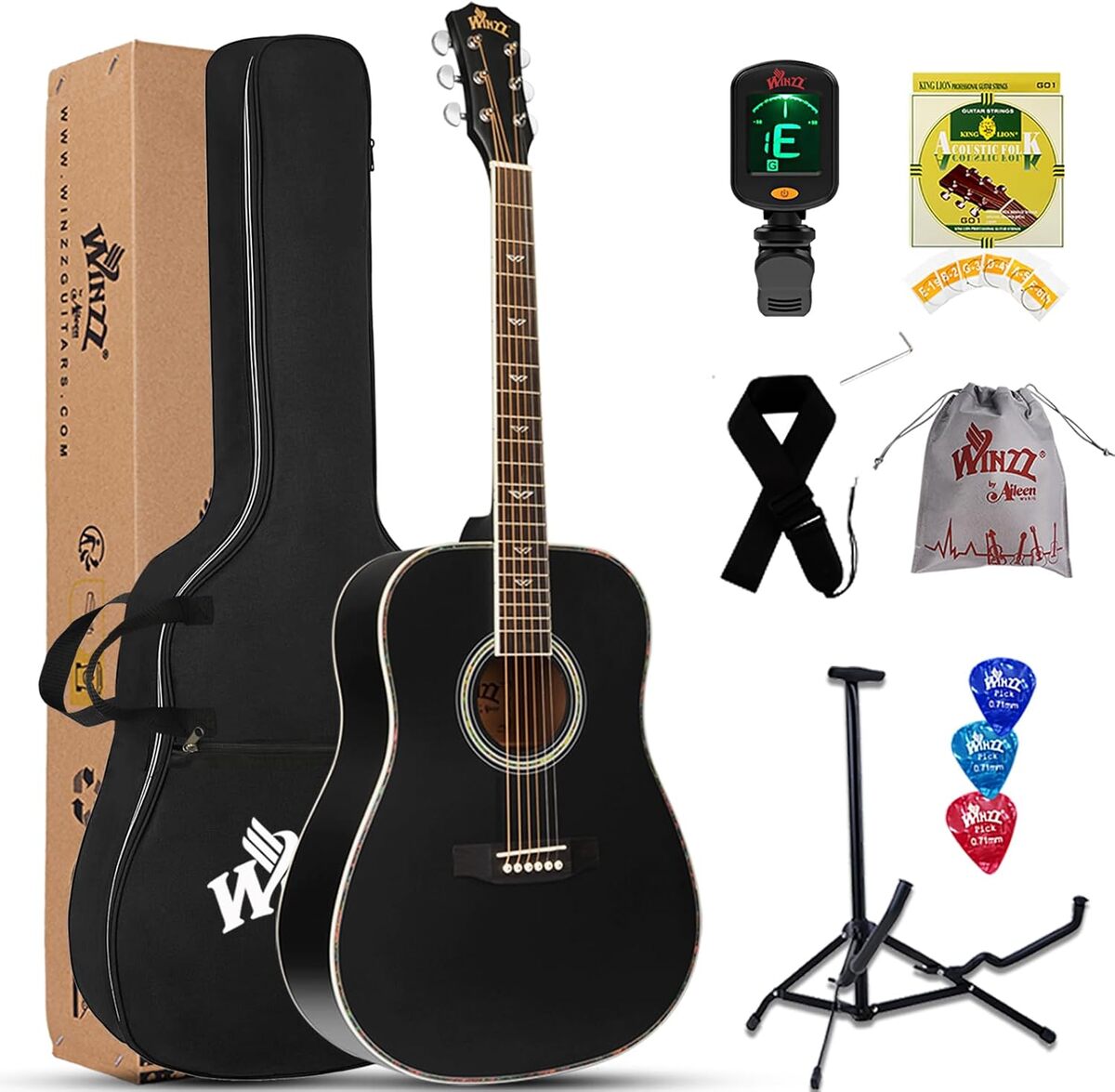 Test : winzz guitare acoustique 4/4 adulte, tout pour débuter !