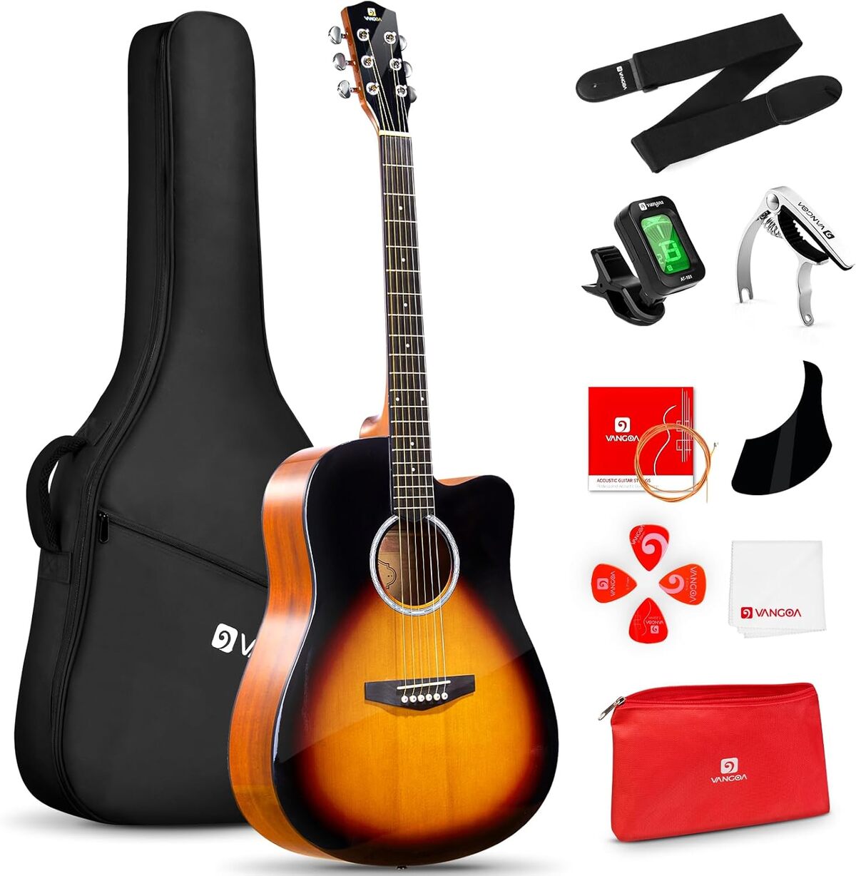 Test de la guitare acoustique Vangoa 41 pouces : pan coupé folk pour débutants et intermédiaires