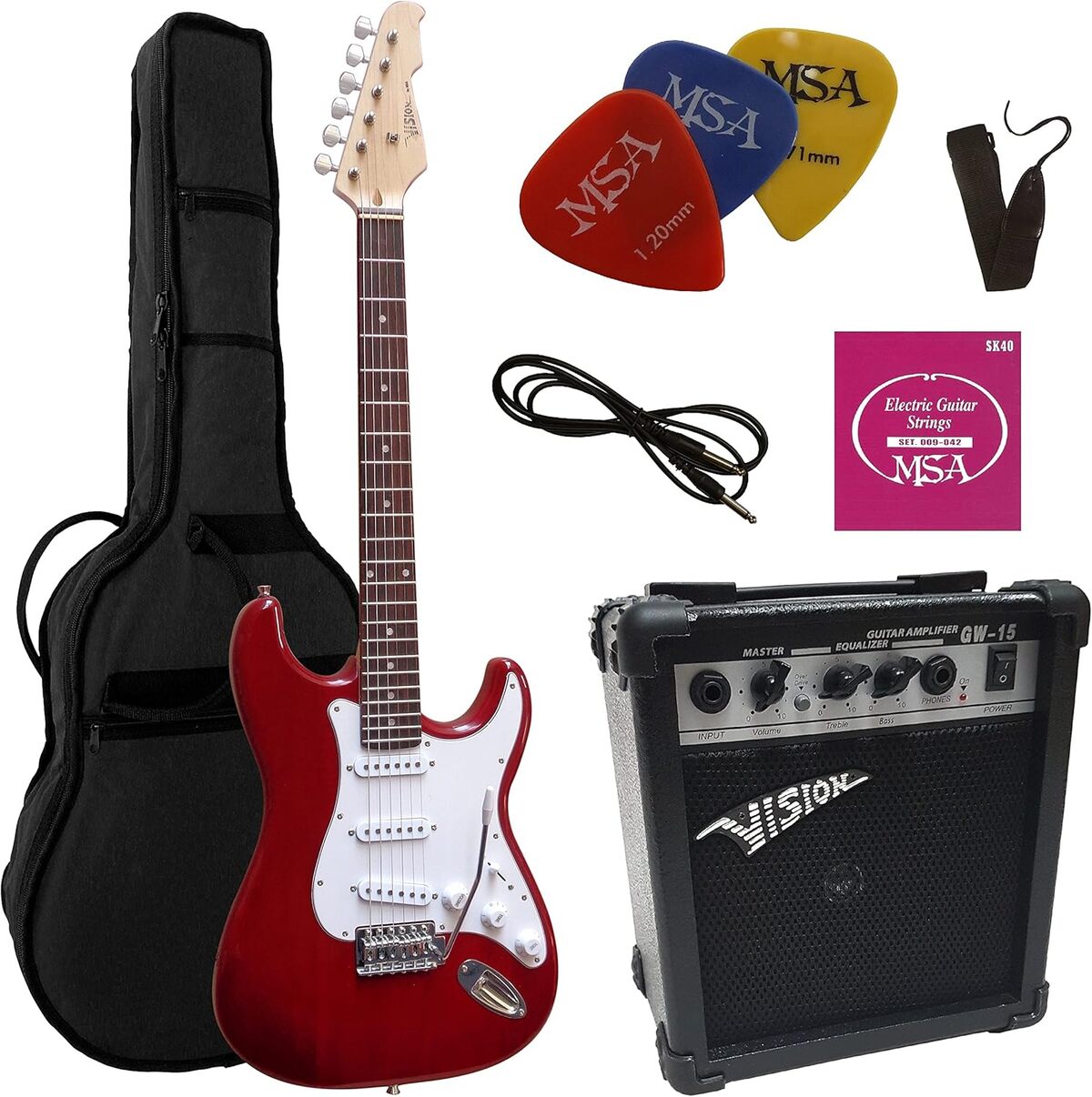 Test de la guitare électrique rouge Gypsy Rose : ensemble complet avec ampli 20W