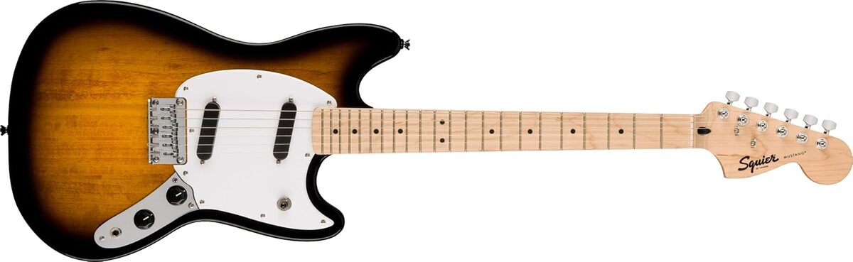 Test : fender Squier Sonic Mustang, guitare électrique en action