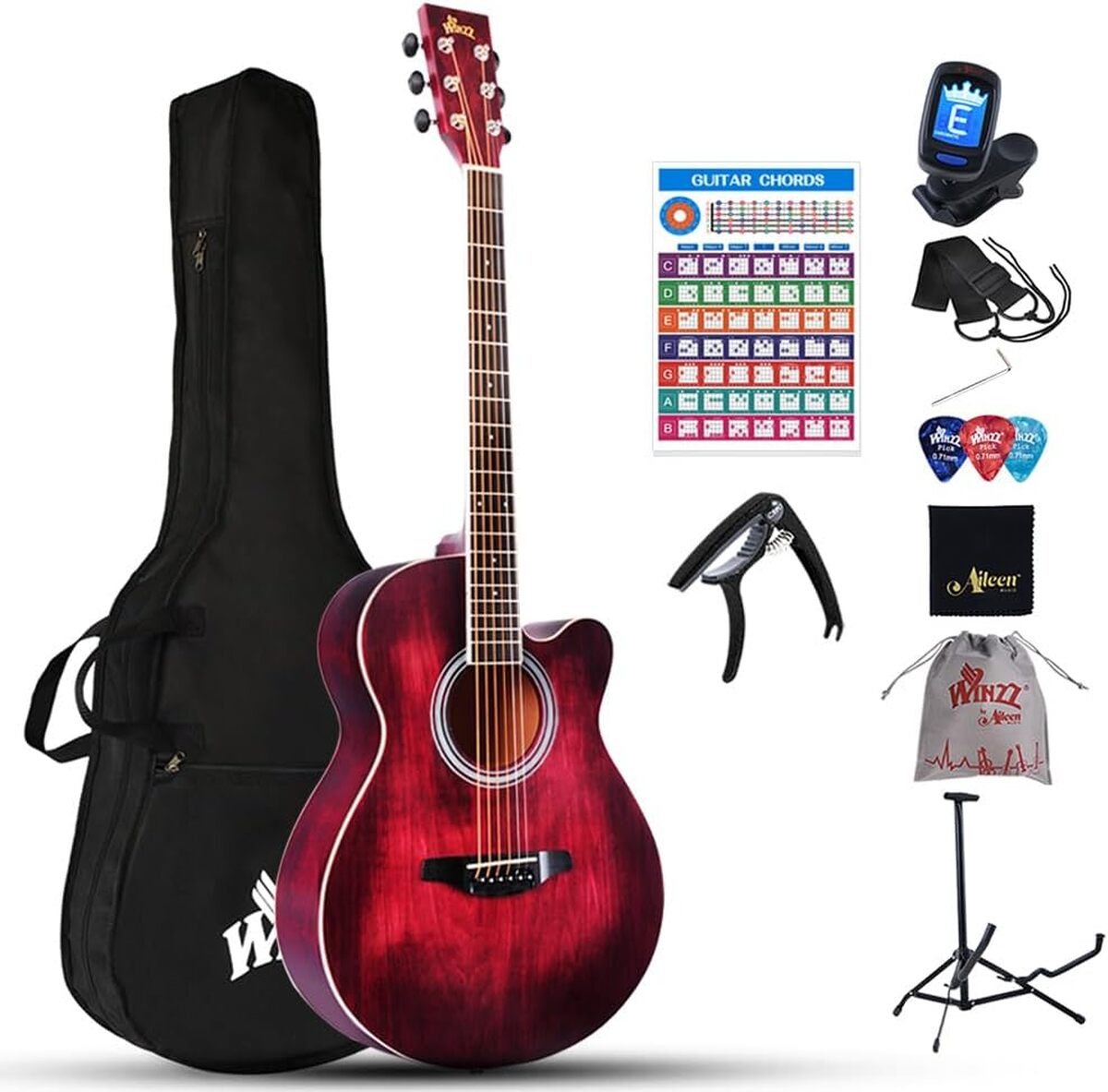 Test de la guitare acoustique Winzz : performance et style pour débutants