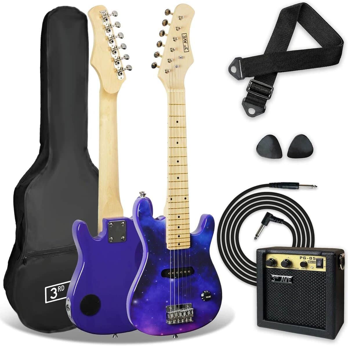 Test de la guitare électrique enfant 3rd Avenue Galaxie Violette