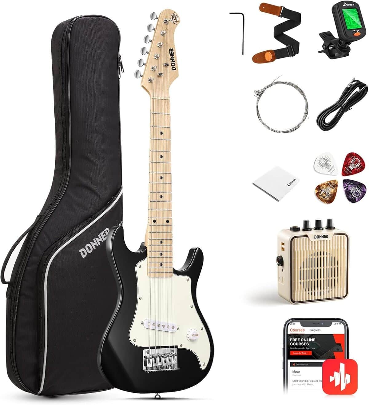 Test : donner Kit guitare électrique junior DSJ-100 noir