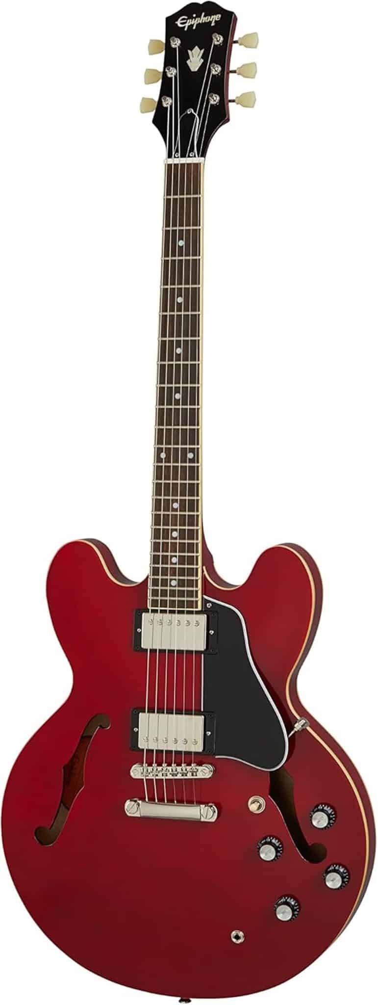 Test Epiphone Inspired by ES-335 : guitare semi-acoustique cherry