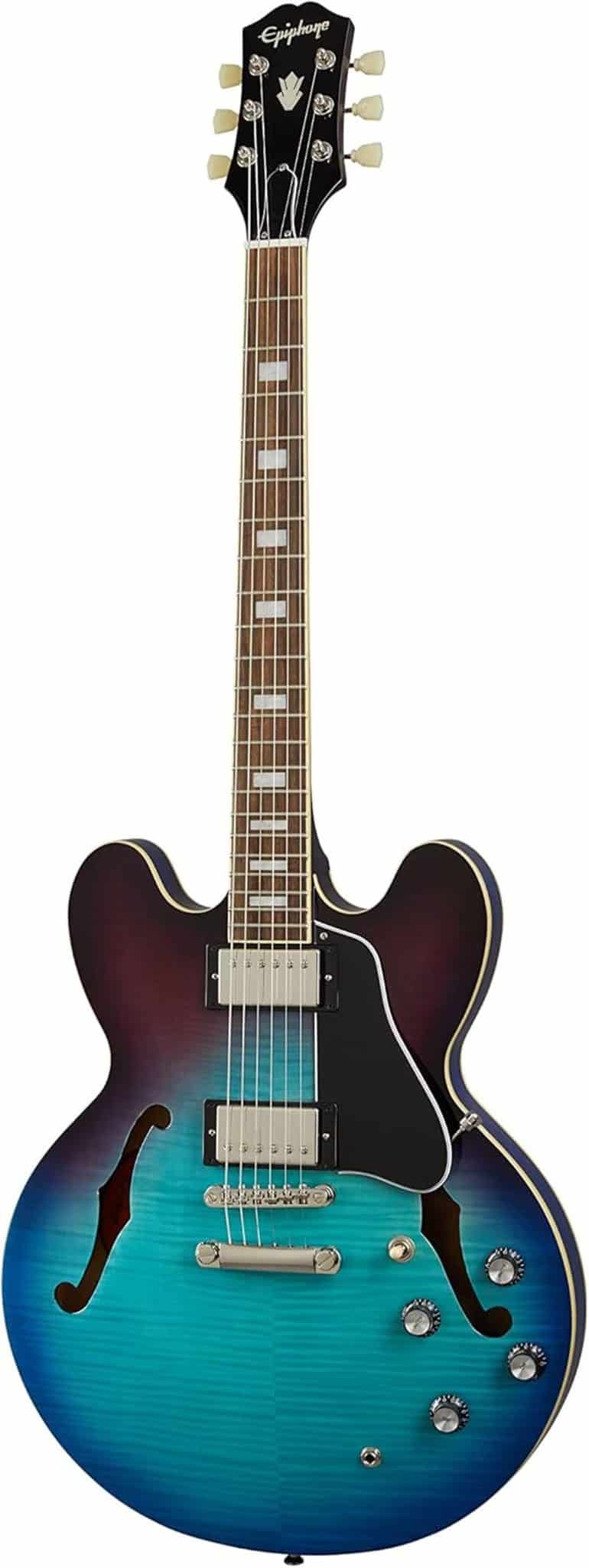 Test de la Epiphone ES-335 Figured : guitare semi acoustique
