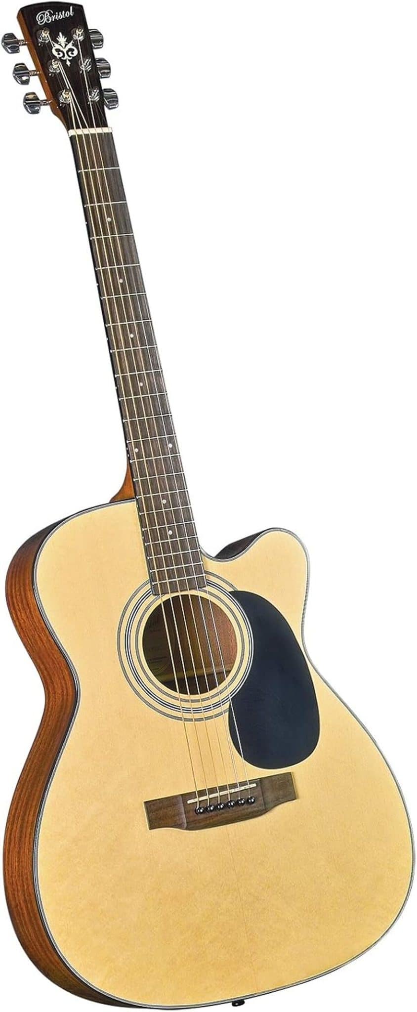 Test de la Bristol BM-16CE : guitare électro-acoustique à pan coupé