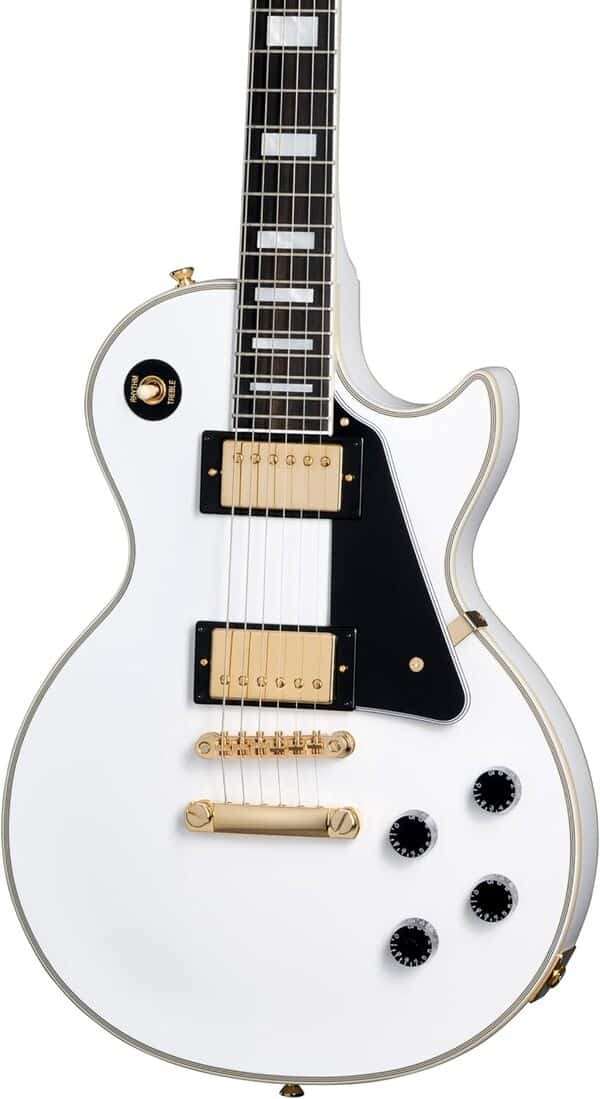 Epiphone Les Paul Custom Alpine White - Guitare Électrique à Coupe Simple