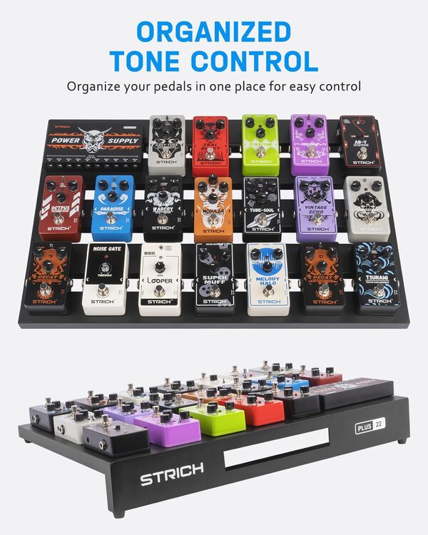 STRICH Pédalier de guitare extra large en aluminium de qualité aéronautique 1,4 kg, pédalier léger de 55,9 cm x 3,7 m, avec sac de transport, plus 22 (angulé)