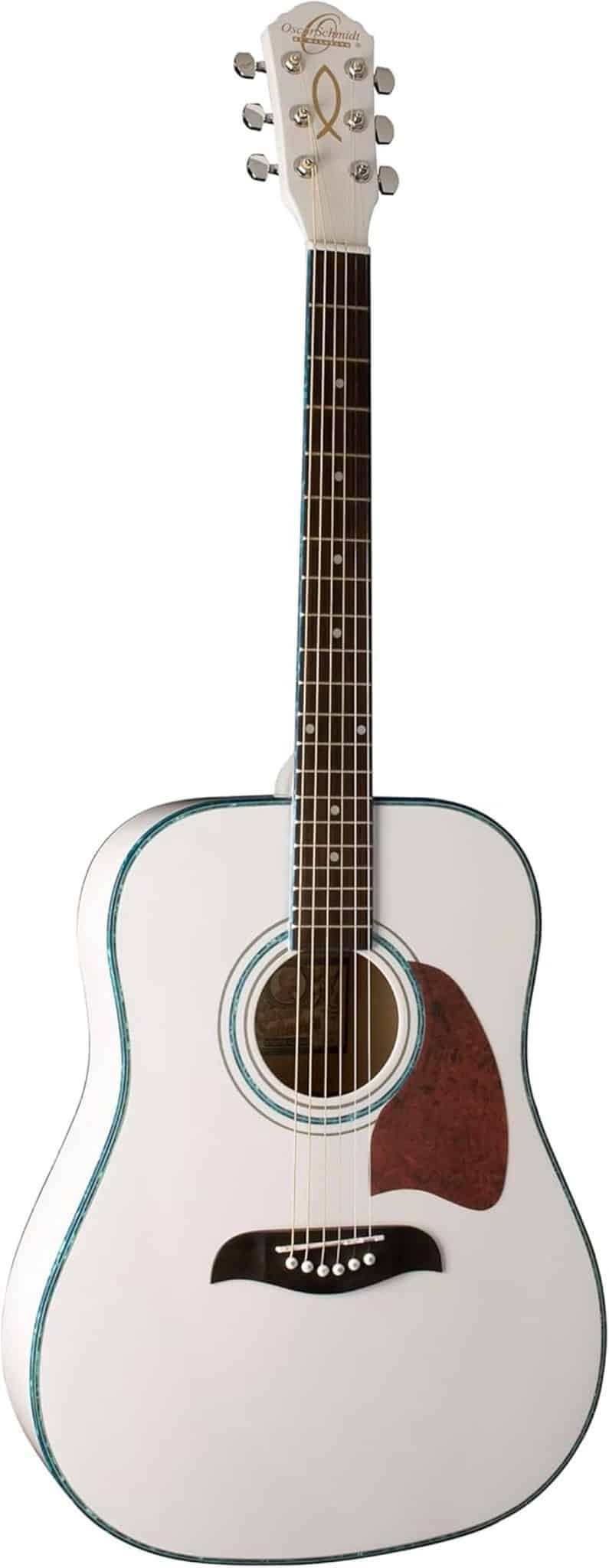 Test de la guitare acoustique Oscar Schmidt OG2WH-A blanche