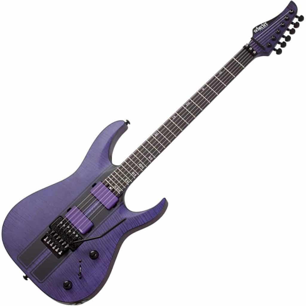 Test de la Schecter Banshee GT FR satin trans purple guitare électrique