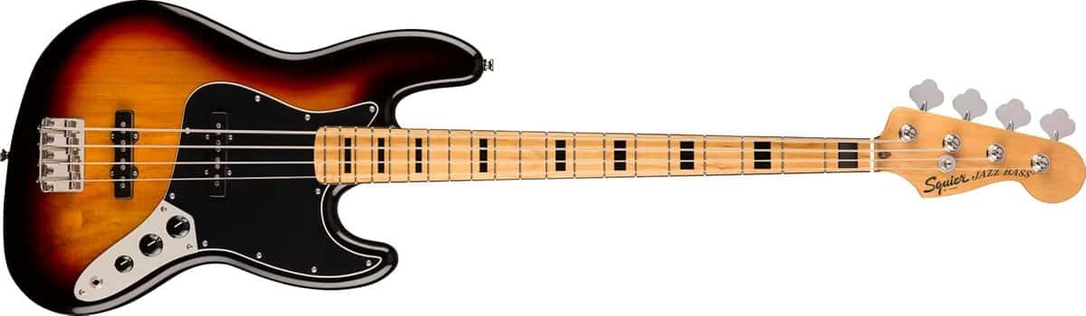 Test de la Squier by Fender Classic Vibe '70s Jazz Bass Sunburst