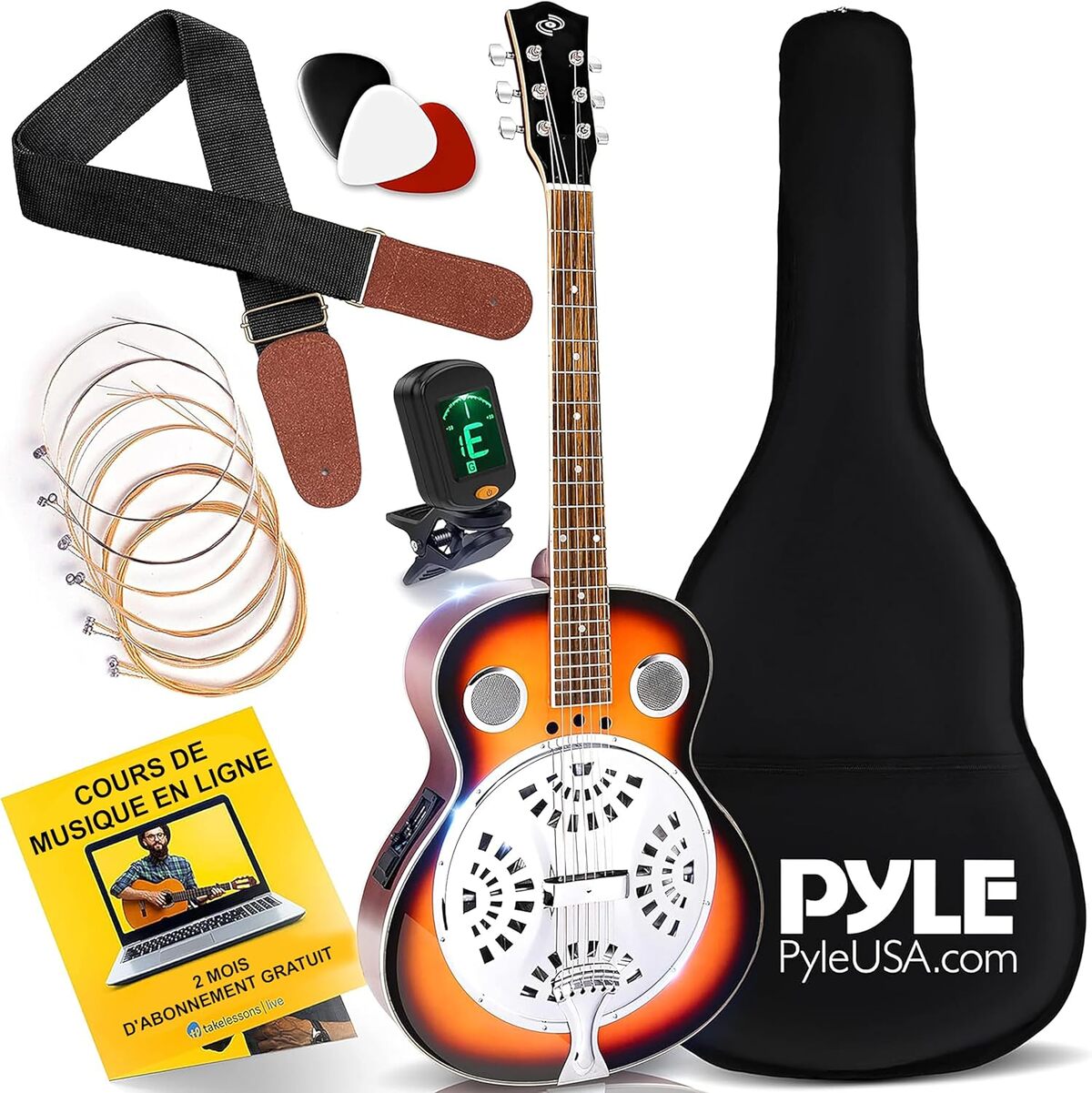 Test guitare électro acoustique Pyle : résonateur inclus