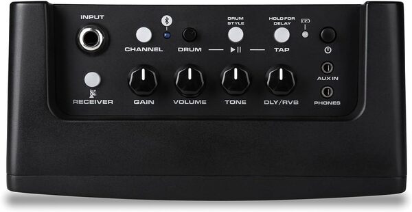 Amplificateur d'entraînement stéréo Nux Mighty Air, ampli d'entraînement pour Guitare électrique (Haut-Parleur 2 Pouces, système sans Fil Bluetooth et embarqué, Batterie Rechargeable intégrée), Noir