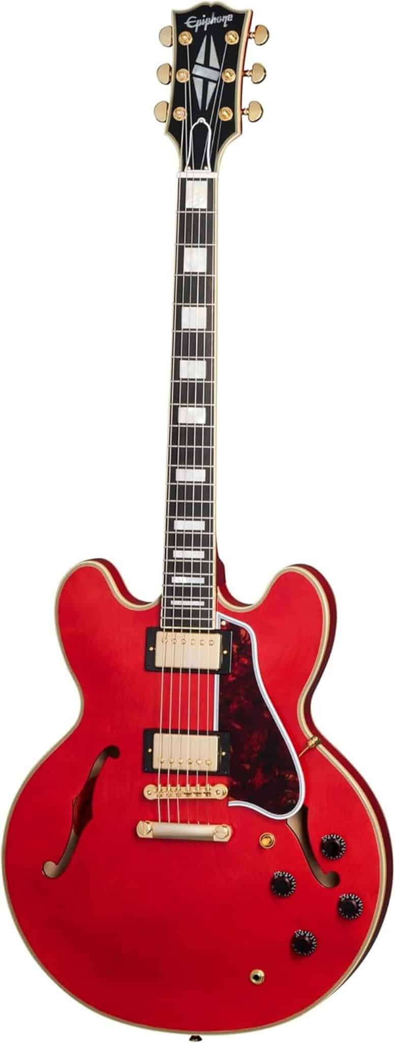 Test : epiphone 1959 ES-355, la guitare semi acoustique en Cherry Red
