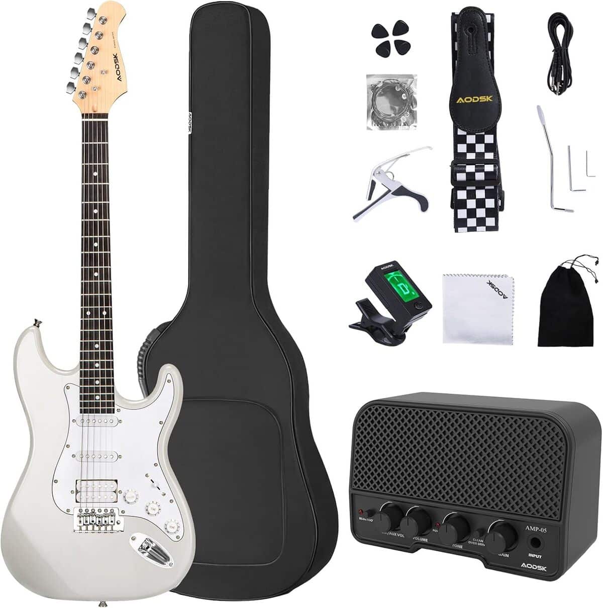 Kit Débutant Guitare Électrique Gaucher Sunburst Avec Ampli 15W Et Accessoires Complets - Guitare LA