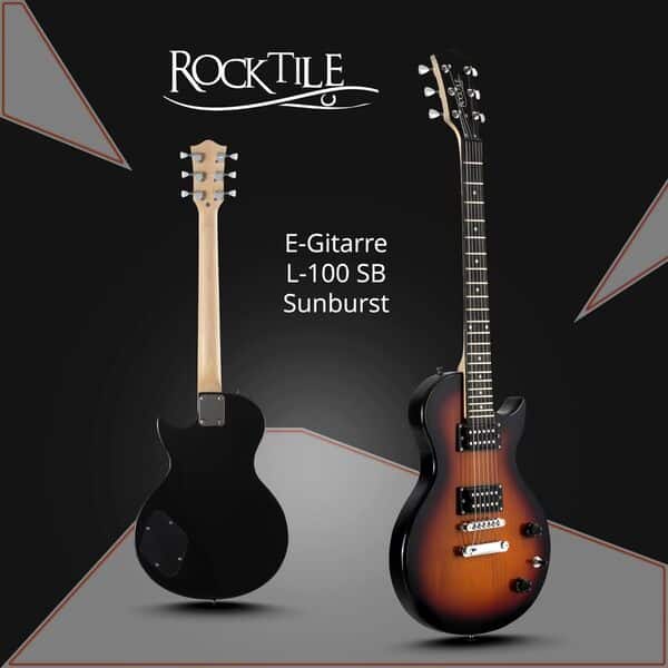 Rocktile LP-100 SB Guitare Électrique (Corps : Tilleul, Manche vissé en Érable, touche Palissandre, finition Sunburst)
