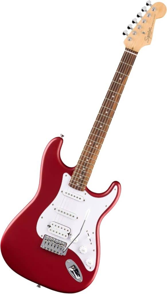 Test de la Fender Squier Debut HSS Stratocaster rouge Dakota