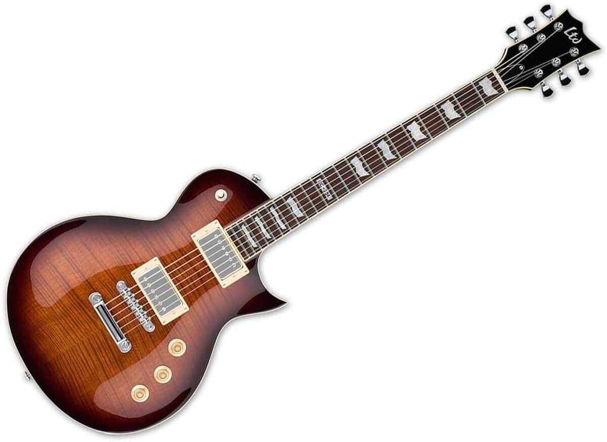 Test de la guitare électrique ESP LTD EC256FM marron foncé sunburst