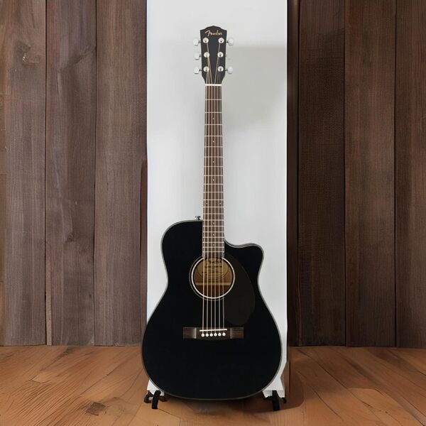 Fender Guitare folk CC-60SCE WN BK, Inclus des Cours Virtuels Gratuits sur Fender Play