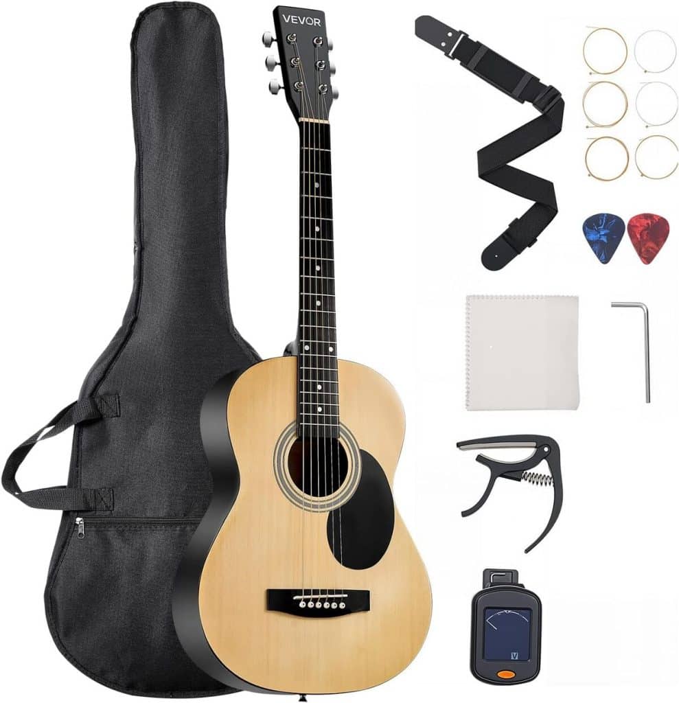 Avis sur la guitare VEVOR Dreadnought 6 cordes : un choix idéal pour débutants