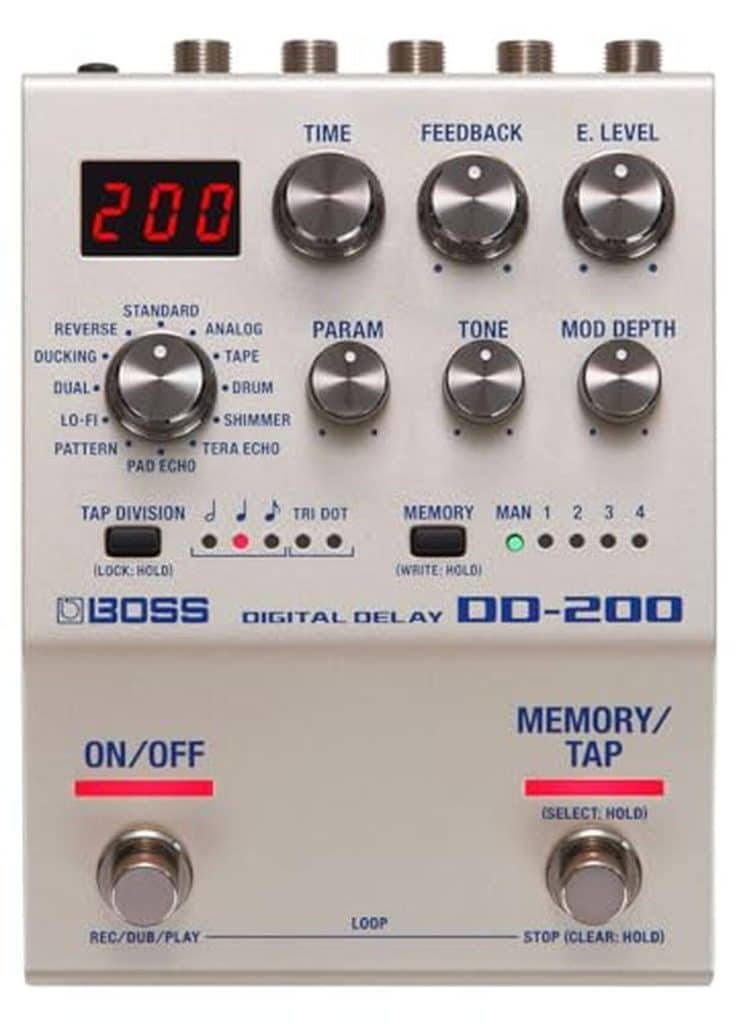 Test : pédale Digital Delay DD-200 BOSS, simplicité et rapidité des réglages