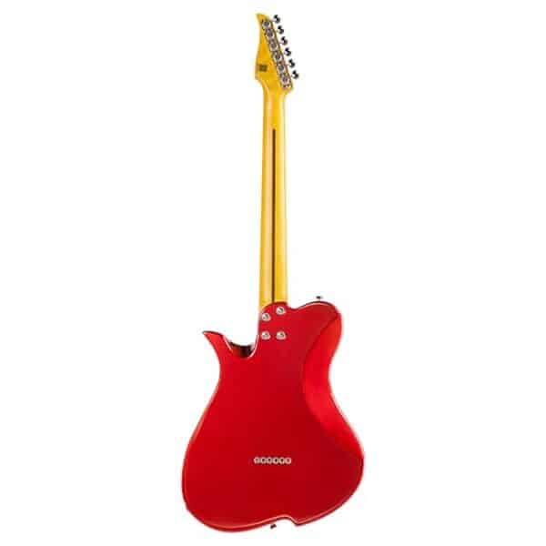 Explorez le design exceptionnel Candy Apple Red Gloss de la guitare Vola Vasti MF MC V3, une référence pour les amateurs de musique électrique.
