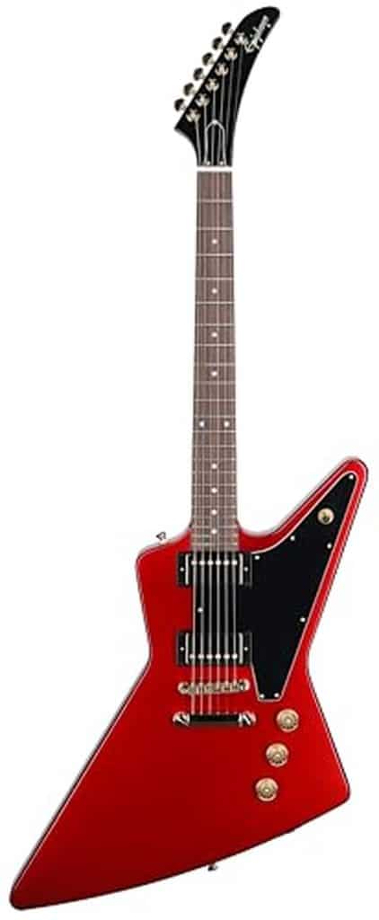 Test de la guitare Epiphone explorer ruby red metallic