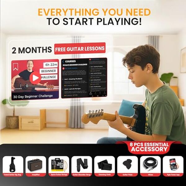 Découvrez notre test complet de la guitare électrique gaucher Pyle style ST. Avis, caractéristiques et conseils pour bien choisir votre première guitare électrique. 