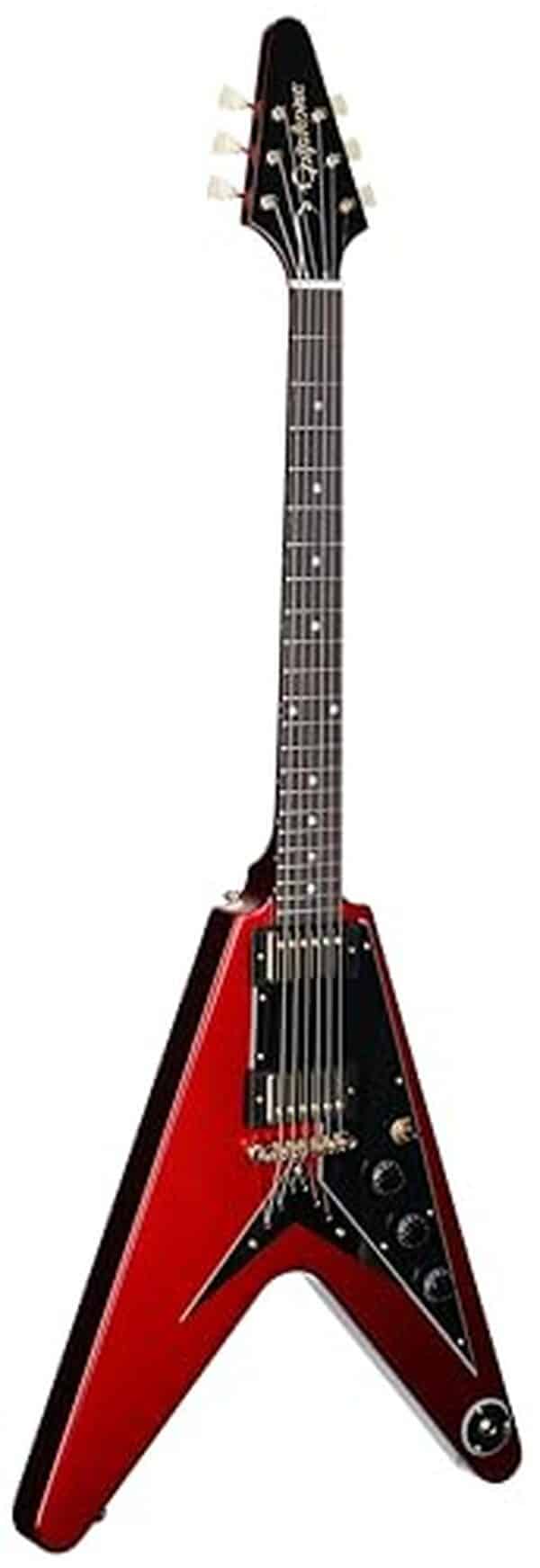 Découvrez notre test détaillé de la guitare électrique Epiphone Flying V Ruby Red Metallic : performances, son et design iconique analysés en profondeur. 