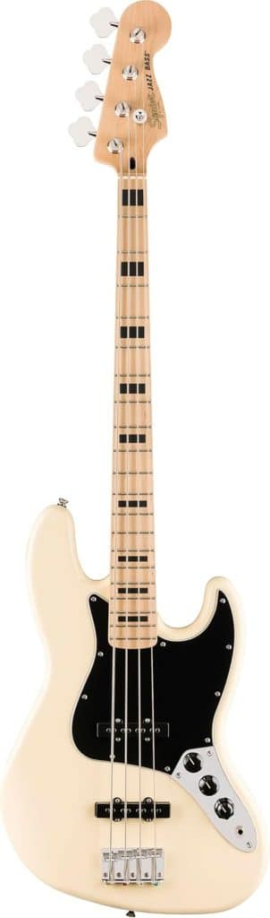 Test de la Squier Affinity Active Jazz Bass : basse 4 cordes Olympic White