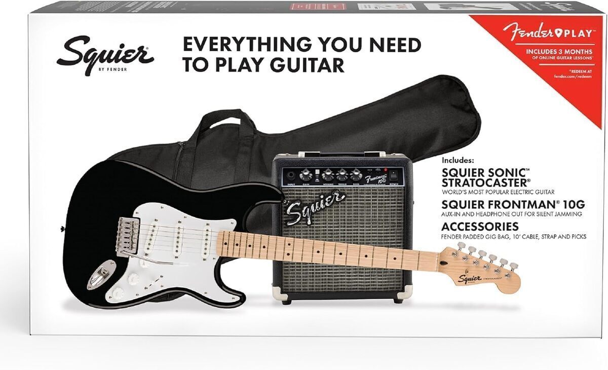 Test du pack squier sonic stratocaster noir