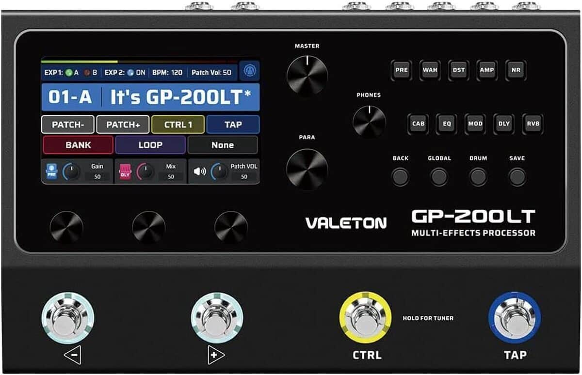 Test pédale Valeton GP-200LT : multi-effets et simulation d'amplis